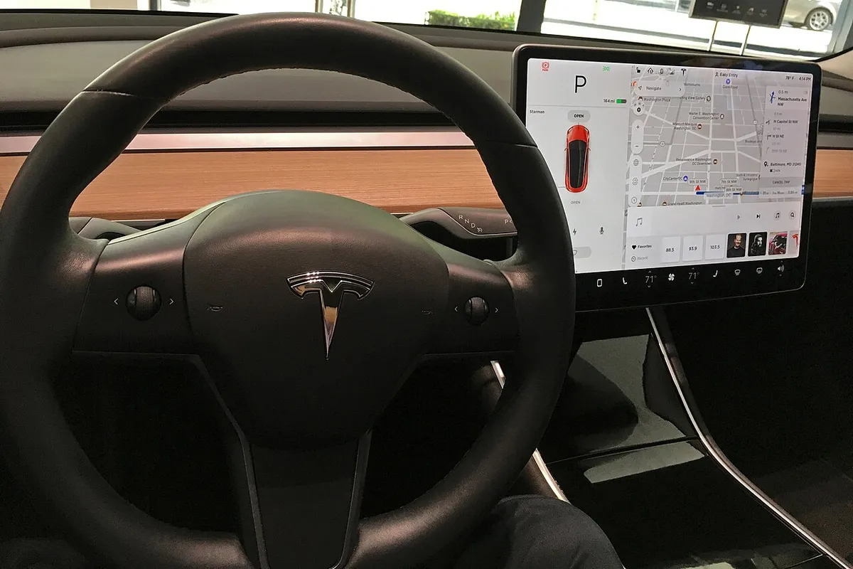Tesla Model 3 dashboard, Tesla Store Washington D.C